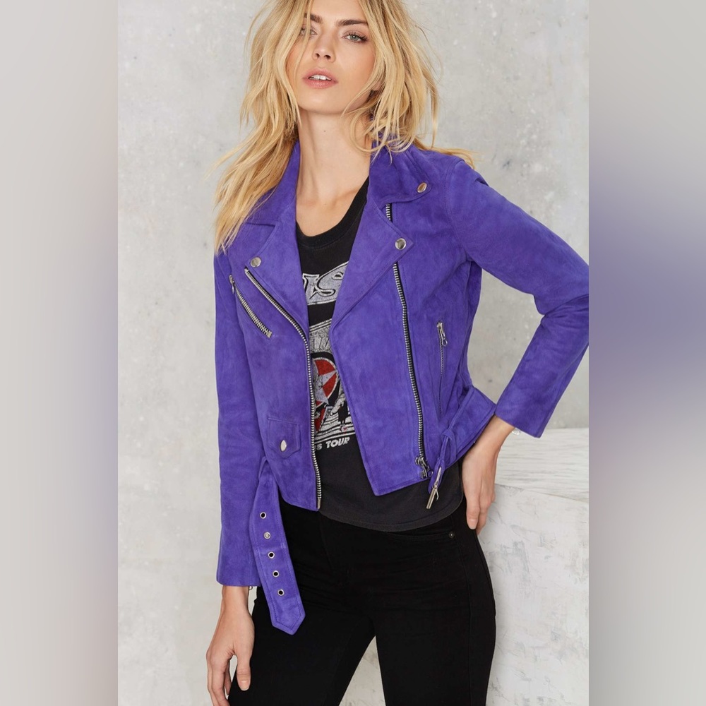 Nasty Gal Electric Youth suede moto jacket